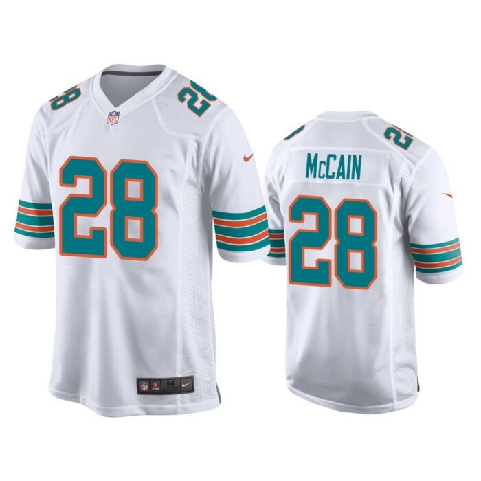 Men Bobby McCain Miami Dolphins White Throwback Jersey