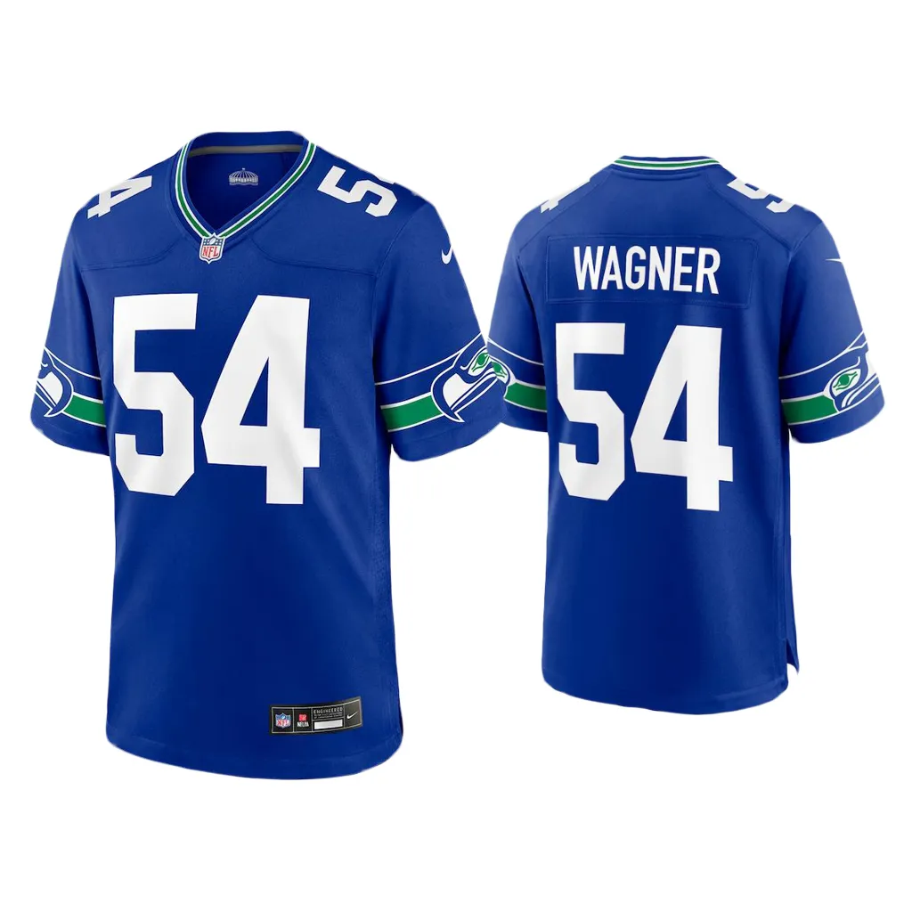 Men Bobby Wagner Seattle Seahawks Royal Throwback Game Jersey