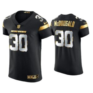 Men Bradley McDougald New York Jets Black Golden Edition Elite Jersey