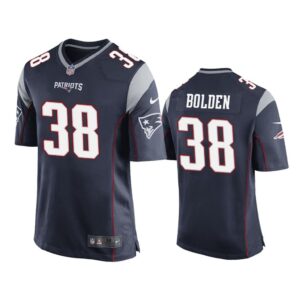 Men Brandon Bolden #38 New England Patriots Navy Game Jersey