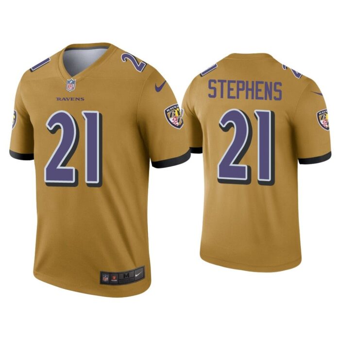 Men Brandon Stephens Baltimore Ravens Gold Inverted Legend Jersey