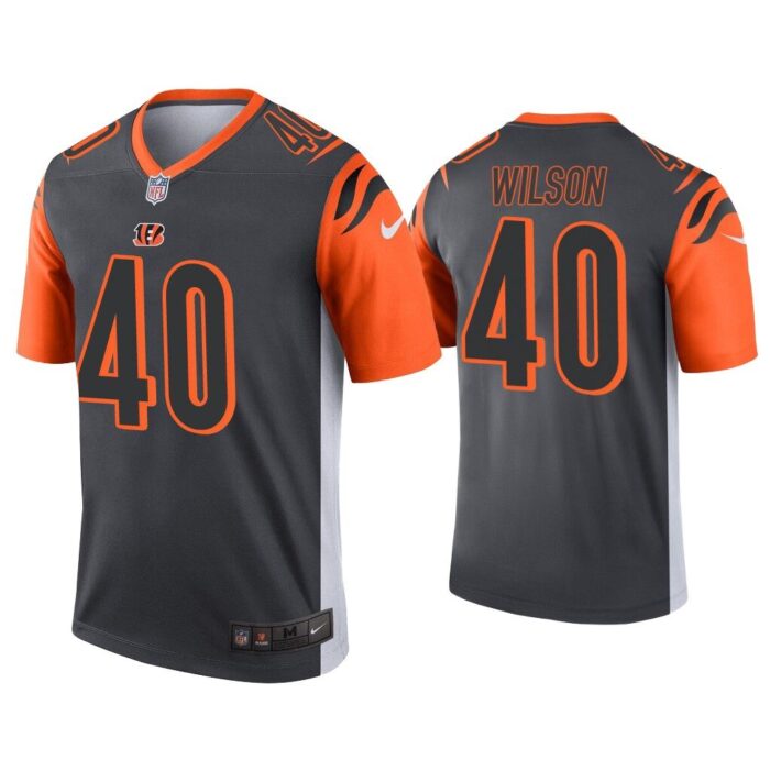 Men Brandon Wilson Cincinnati Bengals Silver Inverted Legend Jersey