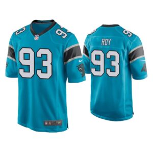 Men Bravvion Roy Carolina Panthers Blue Game Jersey