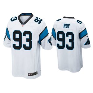 Men Bravvion Roy Carolina Panthers White Game Jersey