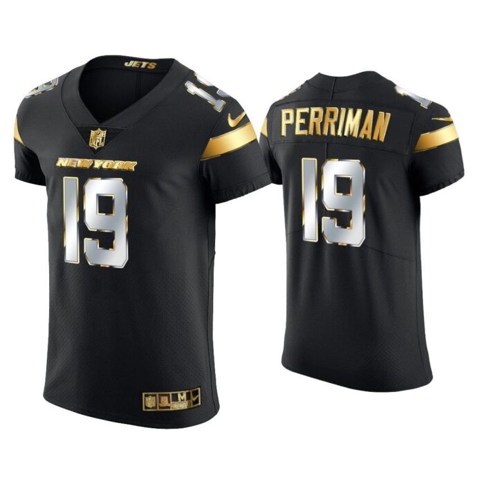 Men Breshad Perriman New York Jets Black Golden Edition Elite Jersey