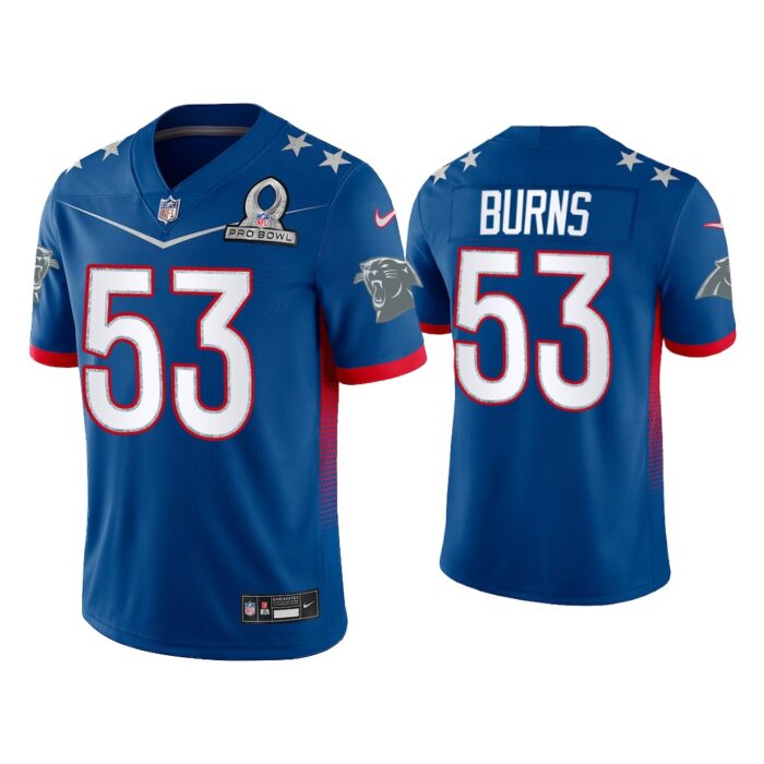 Men Brian Burns Carolina Panthers 2022 NFC Pro Bowl Royal Game Jersey