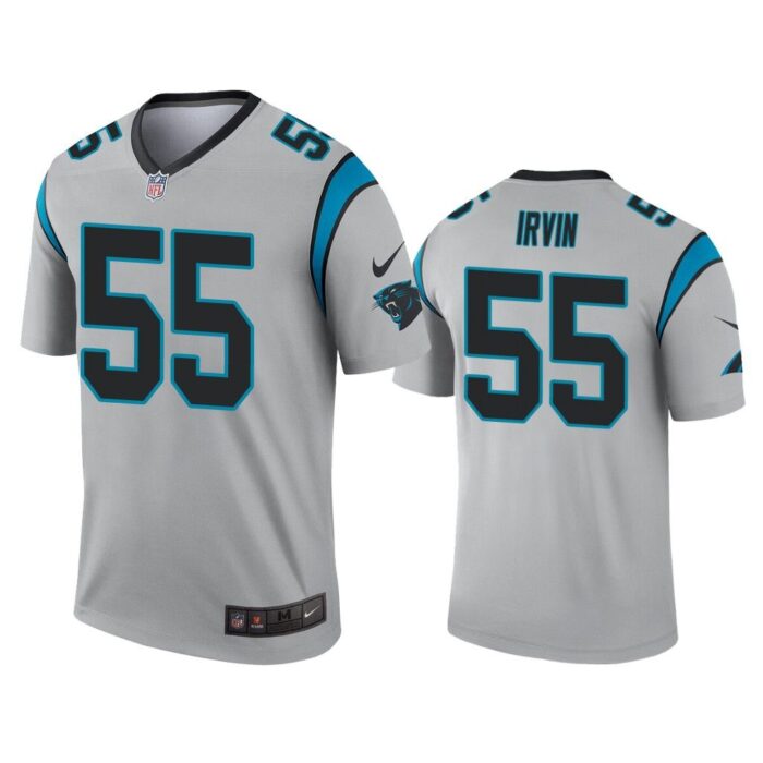 Men Bruce Irvin Carolina Panthers Silver Inverted Legend Jersey