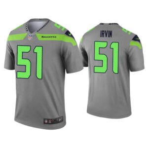 Men Bruce Irvin Seattle Seahawks Gray Inverted Legend Jersey