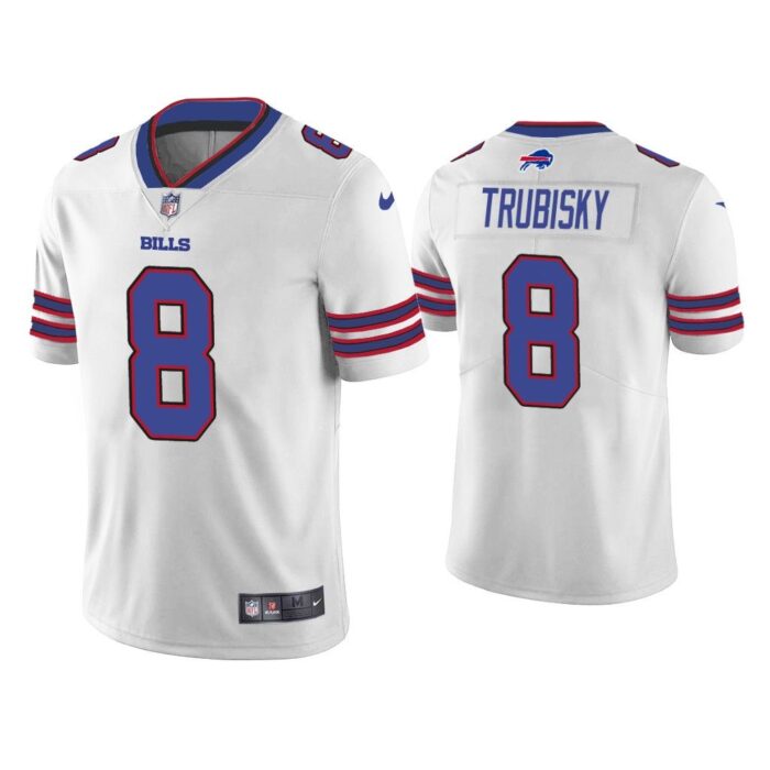 Men Buffalo Bills Mitchell Trubisky Vapor Limited White Jersey