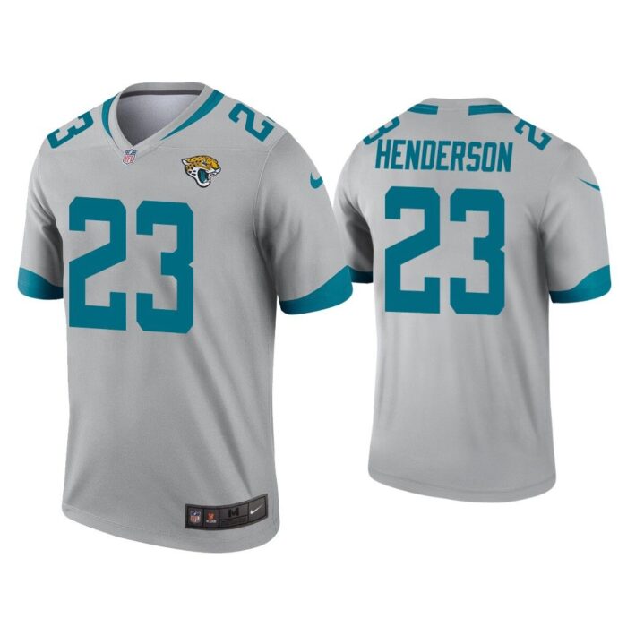 Men C.J. Henderson Jacksonville Jaguars Silver Inverted Legend Jersey