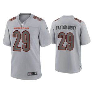 Men Cam Taylor-Britt Cincinnati Bengals Gray Atmosphere Fashion Game Jersey