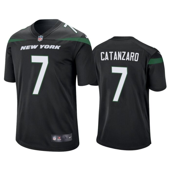 Men Chandler Catanzaro #7 New York Jets Black Game Jersey