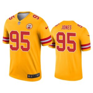 Men Chris Jones Kansas City Chiefs Gold Inverted Legend Jersey