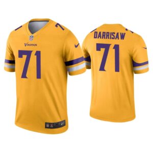 Men Christian Darrisaw Minnesota Vikings Gold Inverted Legend Jersey