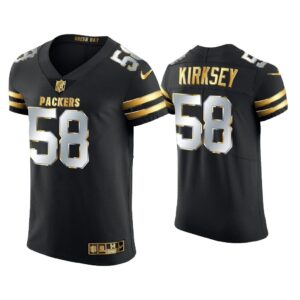 Men Christian Kirksey Green Bay Packers Black Golden Edition Elite Jersey