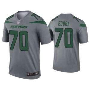 Men Chuma Edoga New York Jets Gray Inverted Legend Jersey