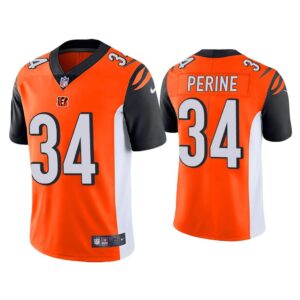 Men Cincinnati Bengals Samaje Perine Vapor Limited Orange Jersey