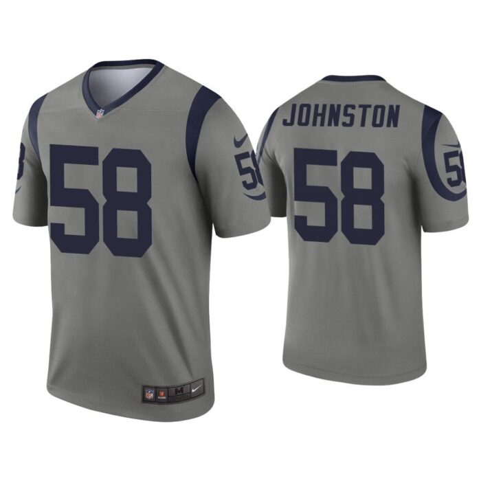 Men Clay Johnston Los Angeles Rams Gray Inverted Legend Jersey