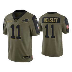 Men Cole Beasley Buffalo Bills Olive 2021 Salute To Service Limited Jersey