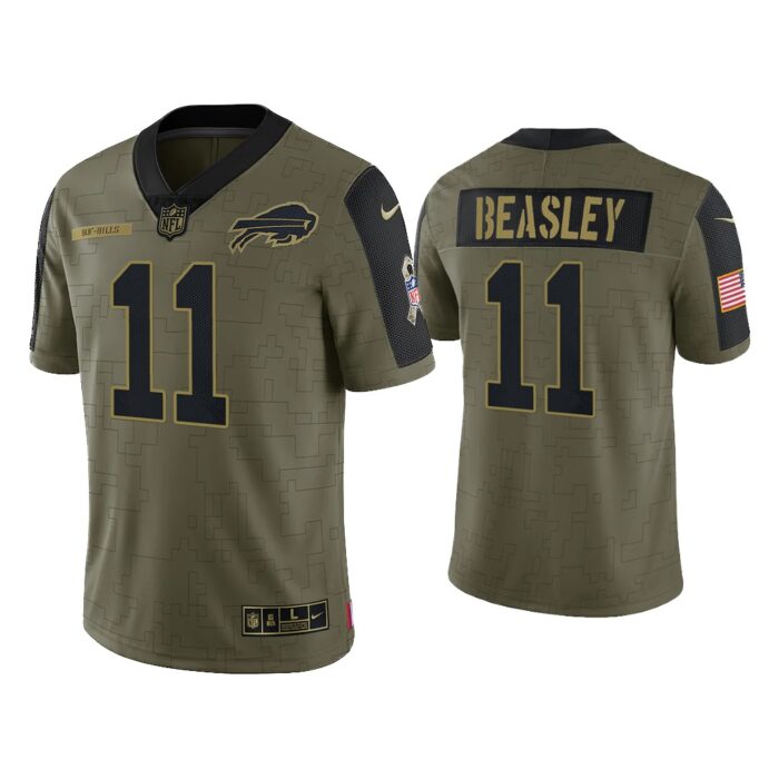 Men Cole Beasley Buffalo Bills Olive 2021 Salute To Service Limited Jersey