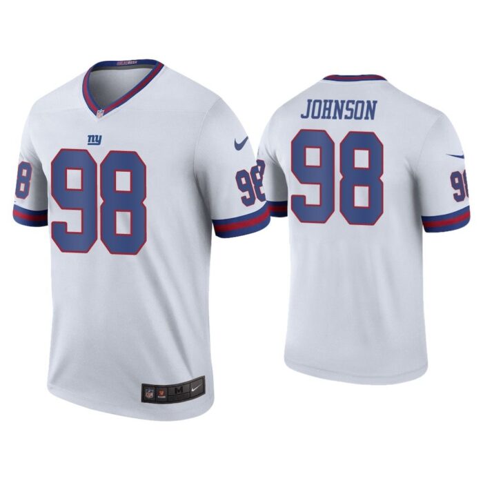 Men Color Rush Legend Austin Johnson New York Giants White Jersey