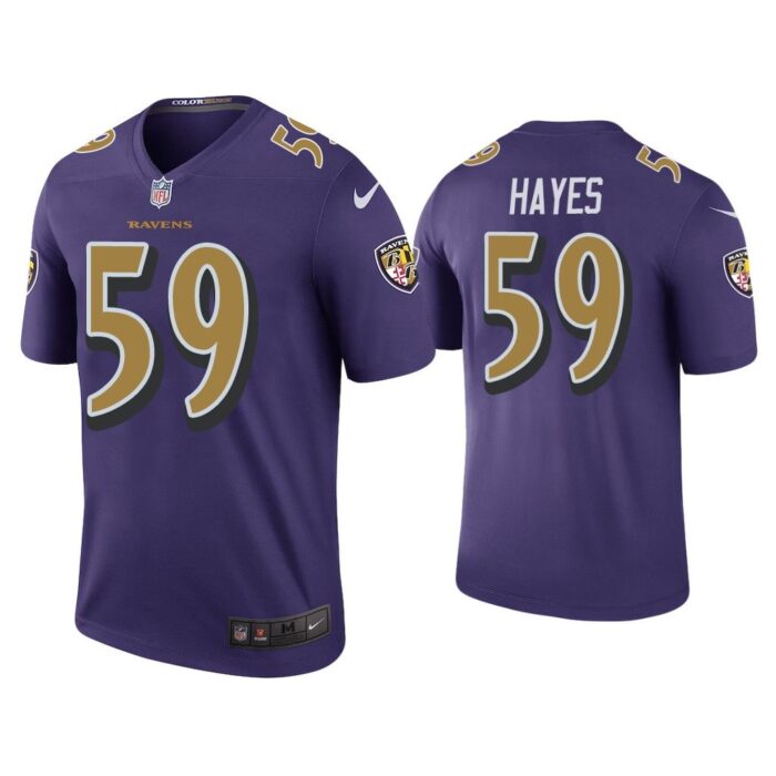 Men Color Rush Legend Daelin Hayes Baltimore Ravens Purple Jersey