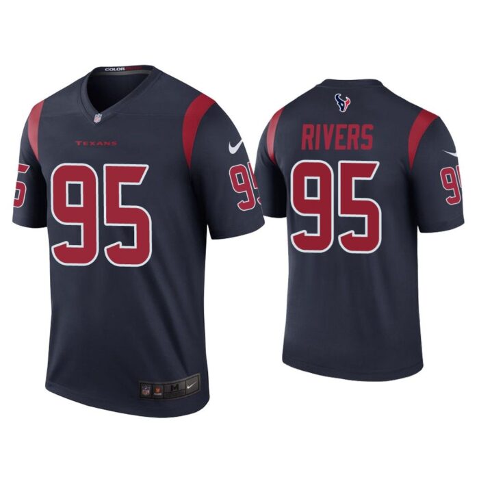 Men Color Rush Legend Derek Rivers Houston Texans Navy Jersey