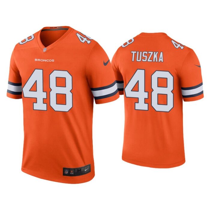 Men Color Rush Legend Derrek Tuszka Denver Broncos Orange Jersey