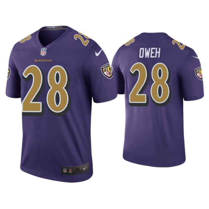 Men Color Rush Legend Jayson Oweh Baltimore Ravens Purple Jersey