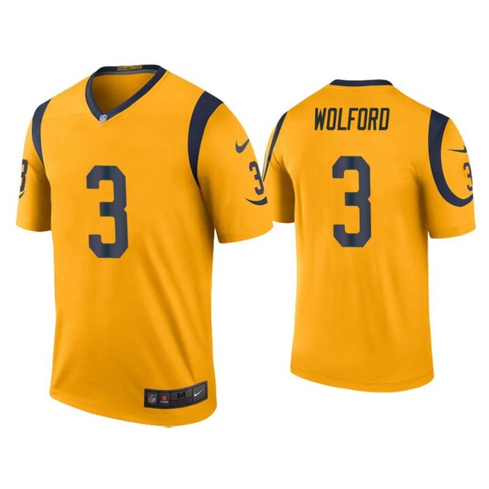 Men Color Rush Legend John Wolford Los Angeles Rams Gold Jersey