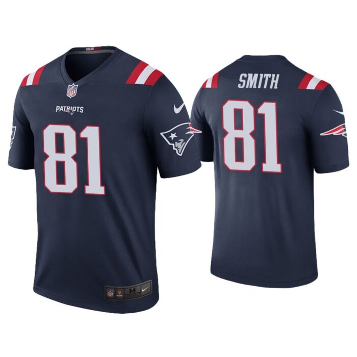 Men Color Rush Legend Jonnu Smith New England Patriots Navy Jersey