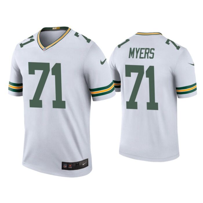 Men Color Rush Legend Josh Myers Green Bay Packers White Jersey