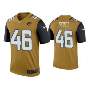 Men Color Rush Legend Josiah Scott Jacksonville Jaguars Bold Gold Jersey