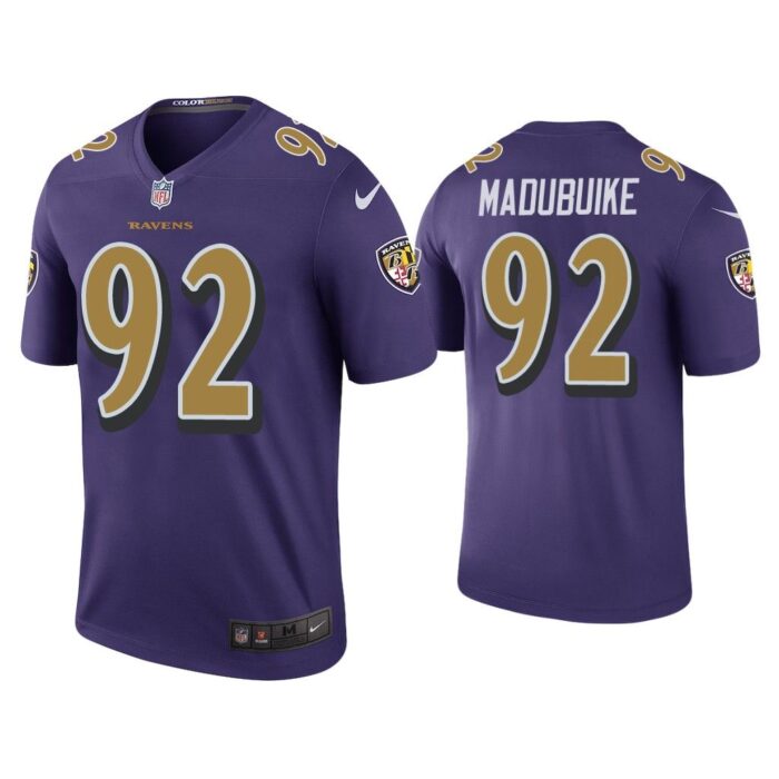 Men Color Rush Legend Justin Madubuike Baltimore Ravens Purple Jersey