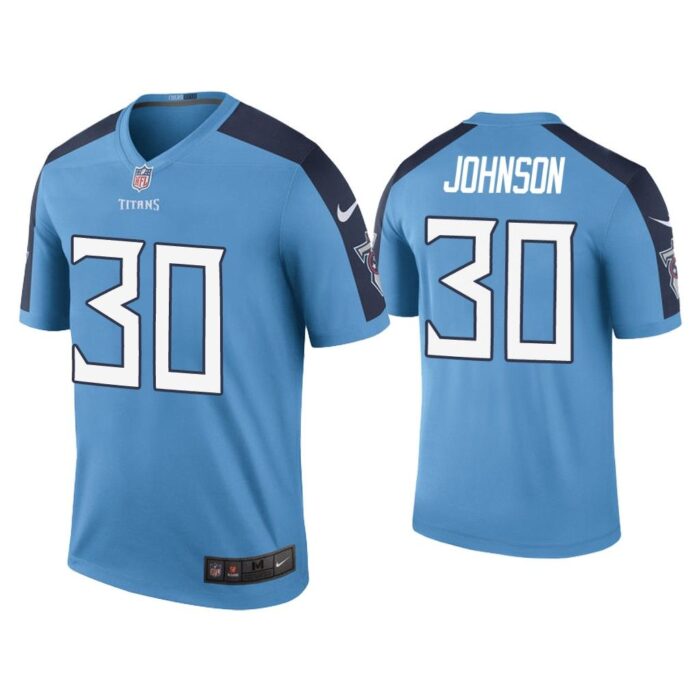 Men Color Rush Legend Kevin Johnson Tennessee Titans Light Blue Jersey