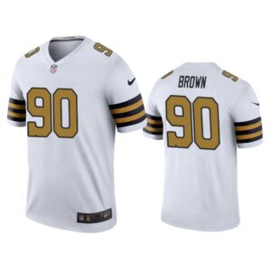 Men Color Rush Legend Malcom Brown #90 New Orleans Saints White Jersey