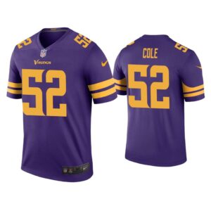 Men Color Rush Legend Mason Cole Minnesota Vikings Purple Jersey