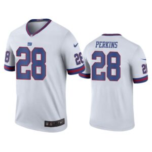 Men Color Rush Legend Paul Perkins New York Giants White Jersey