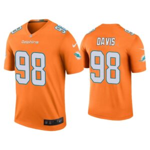 Men Color Rush Legend Raekwon Davis Miami Dolphins Orange Jersey