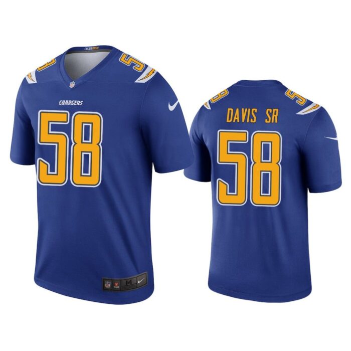 Men Color Rush Legend Thomas Davis Sr #58 Los Angeles Chargers Royal Jersey