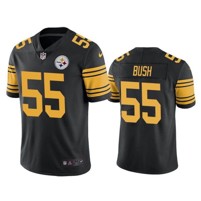 Men Color Rush Limited Devin Bush #55 Pittsburgh Steelers Black Jersey