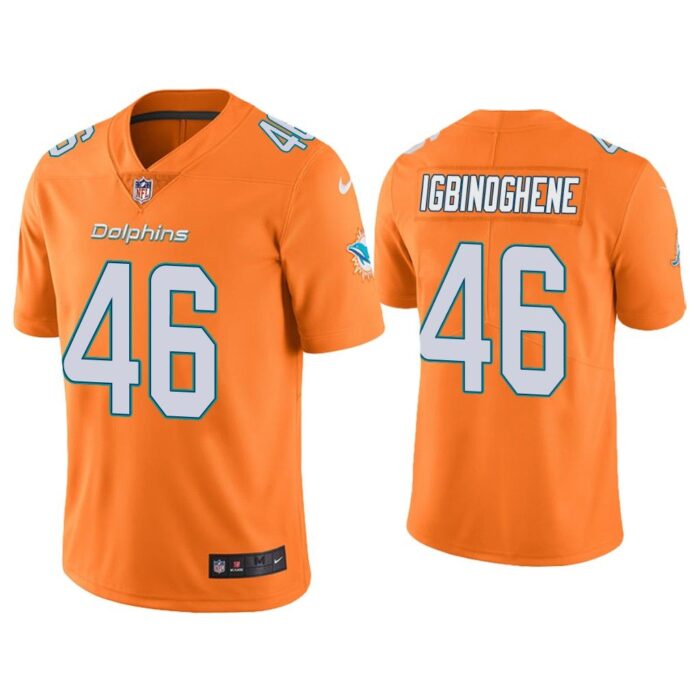 Men Color Rush Limited Noah Igbinoghene Miami Dolphins Orange Jersey