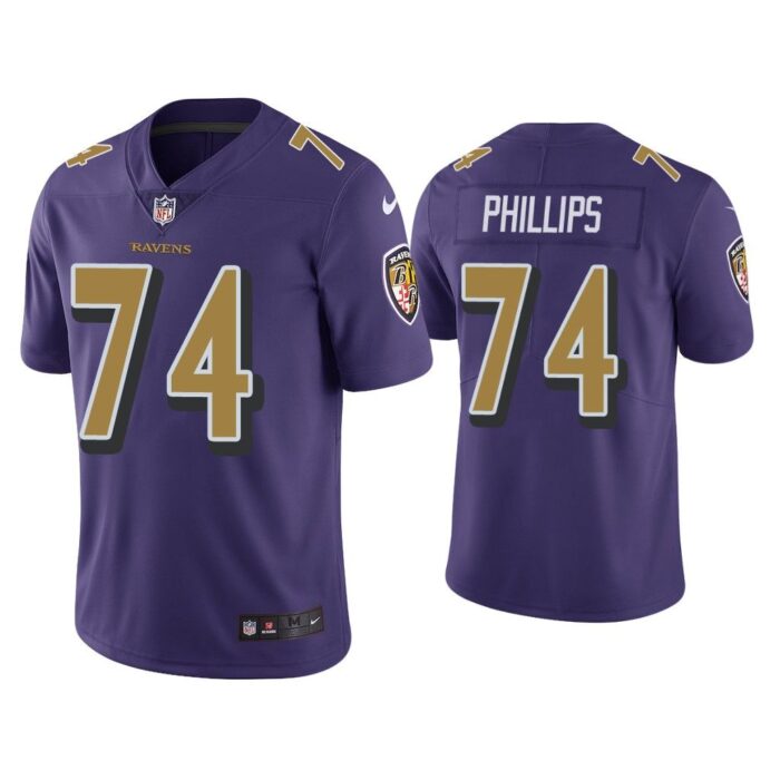 Men Color Rush Limited Tyre Phillips Baltimore Ravens Purple Jersey