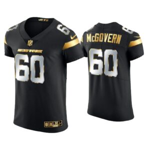 Men Connor McGovern New York Jets Black Golden Edition Elite Jersey