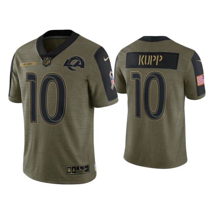 Men Cooper Kupp Los Angeles Rams Olive 2021 Salute To Service Limited Jersey