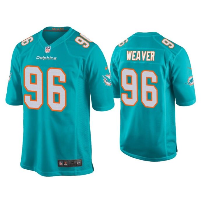 Men Curtis Weaver Miami Dolphins Aqua Game Jersey