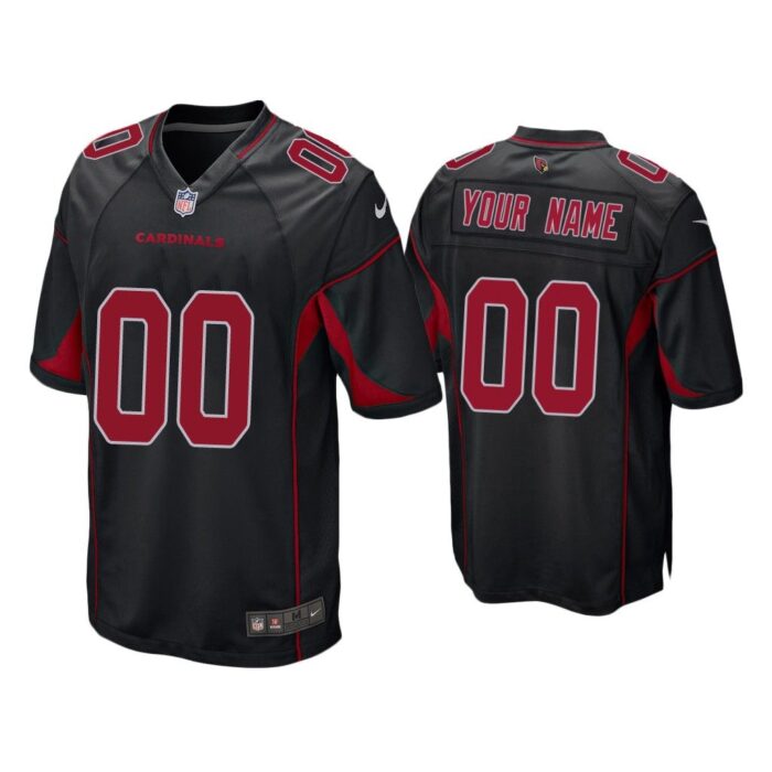 Men Custom Arizona Cardinals Black Alternate Game Jersey