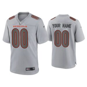 Men Custom Cincinnati Bengals Gray Atmosphere Fashion Game Jersey