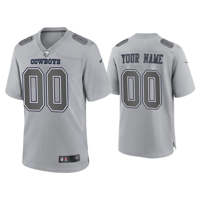 Men Custom Dallas Cowboys Gray Atmosphere Fashion Game Jersey