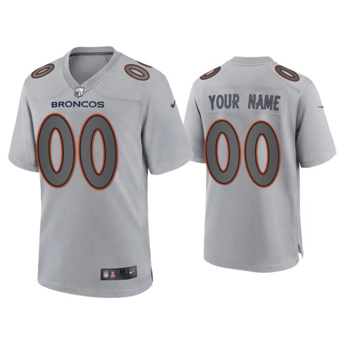 Men Custom Denver Broncos Gray Atmosphere Fashion Game Jersey